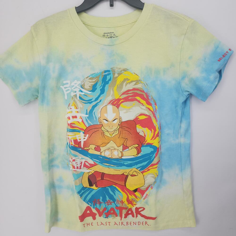 Avatar The Last Airbender Aang Tie-Dye T-Shirt Blue Yellow S